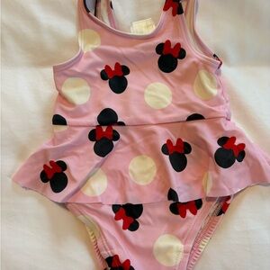 Hanna Andersson Pink and Black Disney Swimsuit
